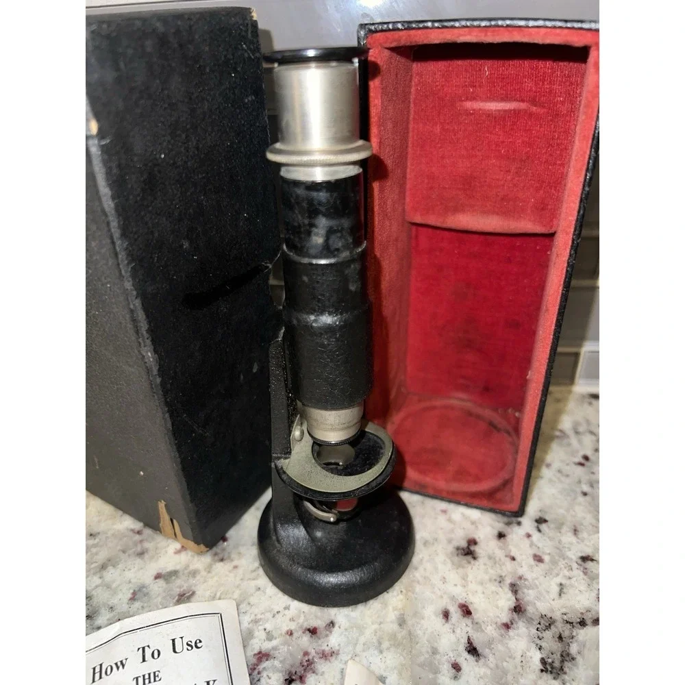 WOLLENSAK ROCHESTER 100 POWER ROUND-FOOTED COMPOUND‎ MICROSCOPE (c. 1927-8)